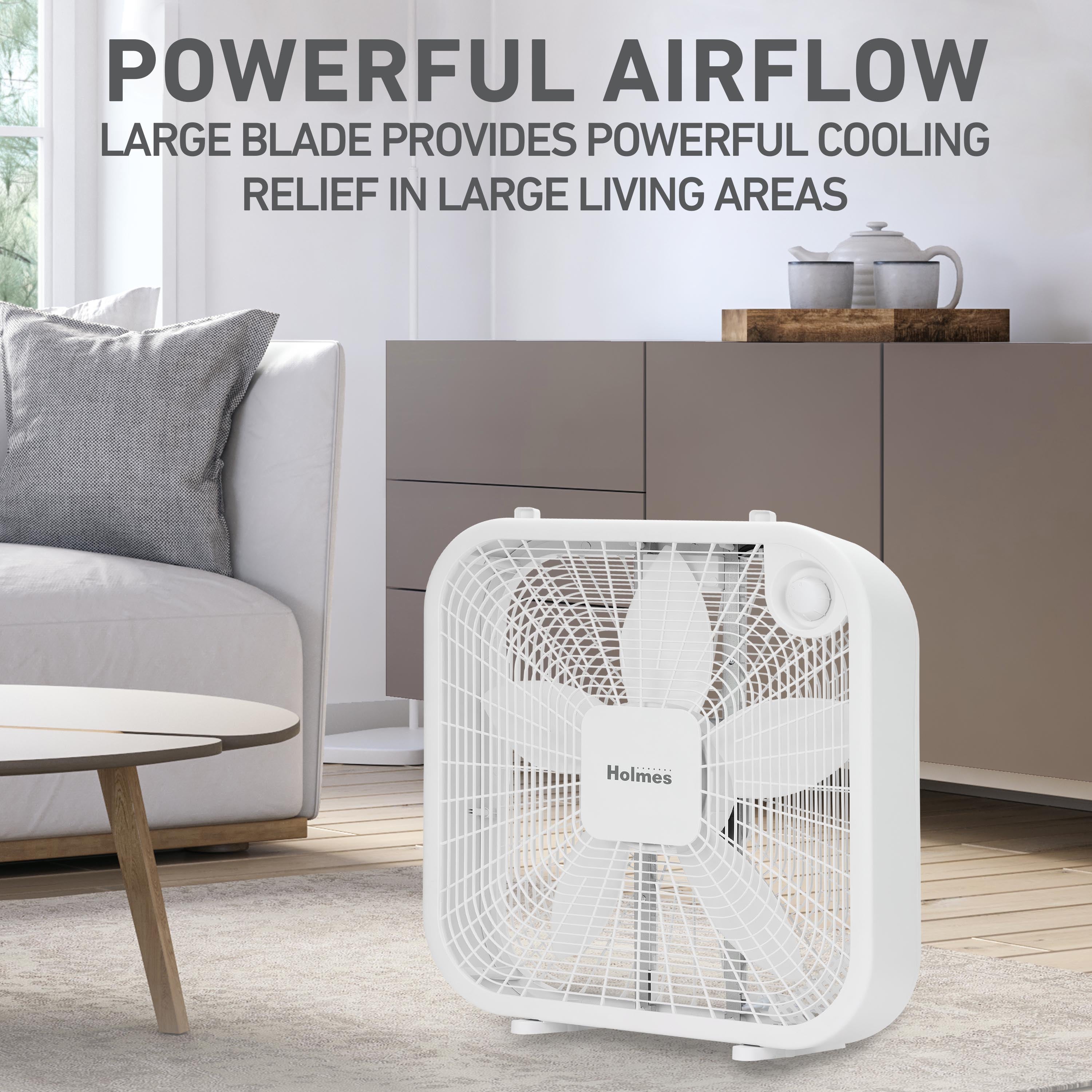 Holmes® 20-Inch High-Velocity Box Fan, White
