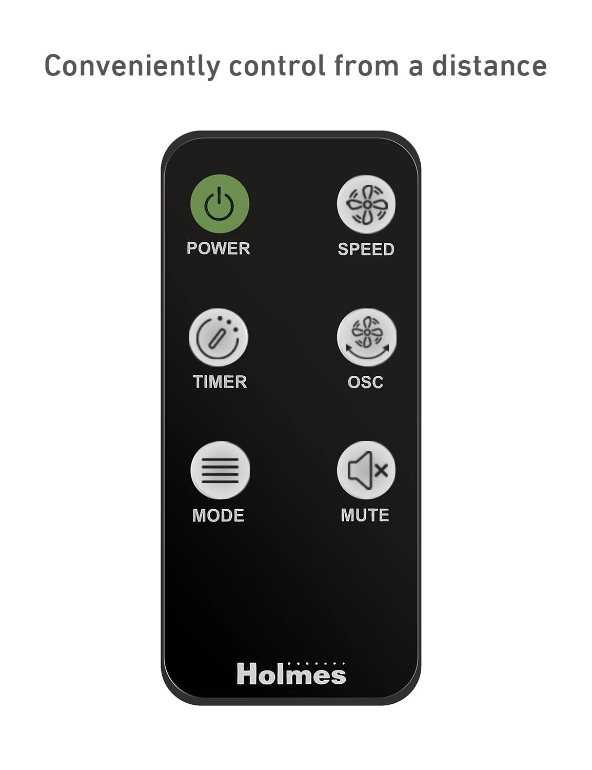 Holmes 42" SmartConnect WiFi 5-Speed Digital Tower Fan, Black