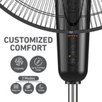 Holmes 16” BladeBreeze Digital Stand Fan Oscillation Remote Black
