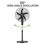 Holmes 16” BladeBreeze Digital Stand Fan Oscillation Remote Black