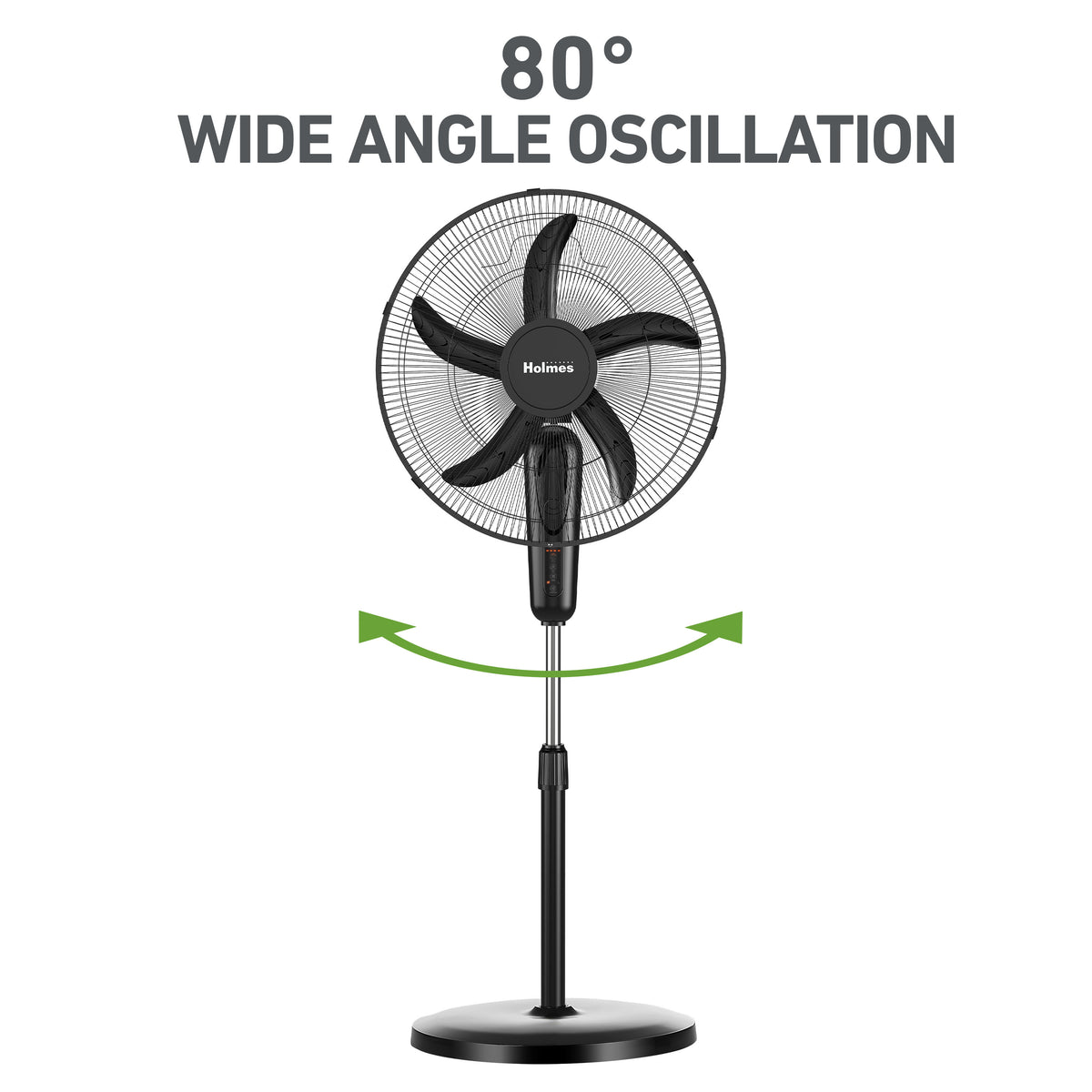 Holmes 16” BladeBreeze Digital Stand Fan Oscillation Remote Black