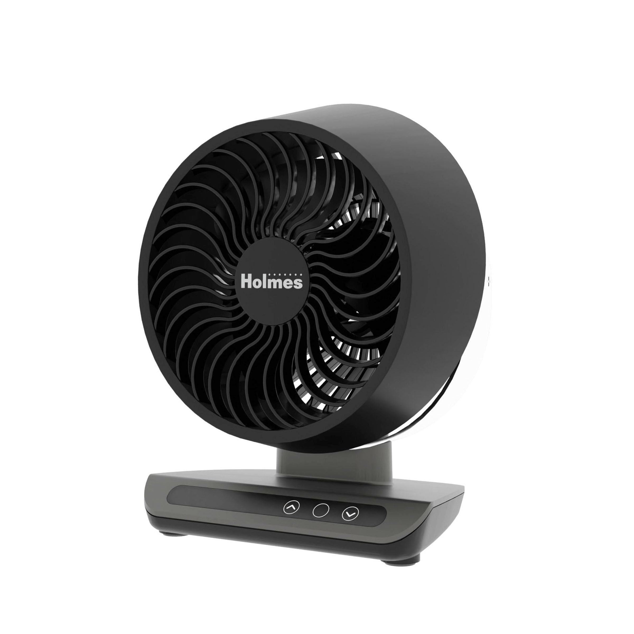 Holmes Blizzard 6" 3-Speed Capacitive Touch 9.3” Tall Digital Air Circulator Fan, Black and Chrome