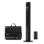 Holmes 45" Stack-N-Connect Oscillating 4-Speed Digital Tower Fan with Storage Bag and Remote Control Black