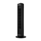 Holmes 29” Manual Tower Fan with CleanBreeze Removable Grill, 3 Speeds, and 85° Oscillation, Black