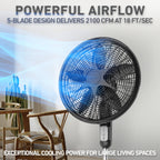 Holmes 18” Digital Stand Fan – 3-Speed, Adjustable Head Tilt, 75° Oscillation, 7.5-Hour Timer, Remote Control