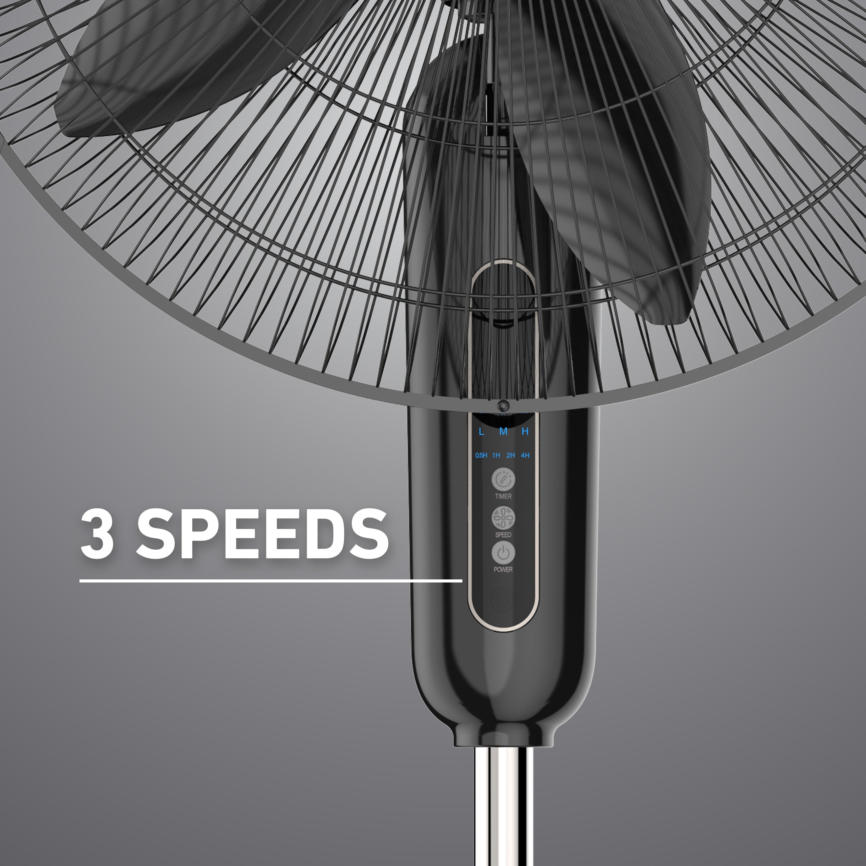 Holmes 18 Inch Oscillating Stand Fan 3 Speed Powerful Airflow Adjustable Height 30 Degree Tilt Wide Angle