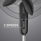 Holmes 18” Digital Stand Fan – 3-Speed, Adjustable Head Tilt, 75° Oscillation, 7.5-Hour Timer, Remote Control