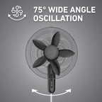 Holmes 18” Digital Stand Fan – 3-Speed, Adjustable Head Tilt, 75° Oscillation, 7.5-Hour Timer, Remote Control