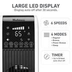 Holmes 40” BreezePro WiFi Tower Fan, CleanBreeze, ClearRead Display, Thermostat, Remote, Black-White