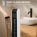 Holmes 40” BreezePro WiFi Tower Fan, CleanBreeze, ClearRead Display, Thermostat, Remote, Black-White