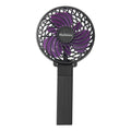 Holmes 4" Rechargeable Handheld Fan, 3-Speed, USB-C, Adjustable Tilt, Purple/Black