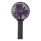 Holmes 4" Rechargeable Handheld Fan, 3-Speed, USB-C, Adjustable Tilt, Purple/Black