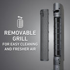 Holmes 36" CleanBreeze Oscillating Digital Tower Fan, Removable Blade, 6 Speeds, Remote Control, Black