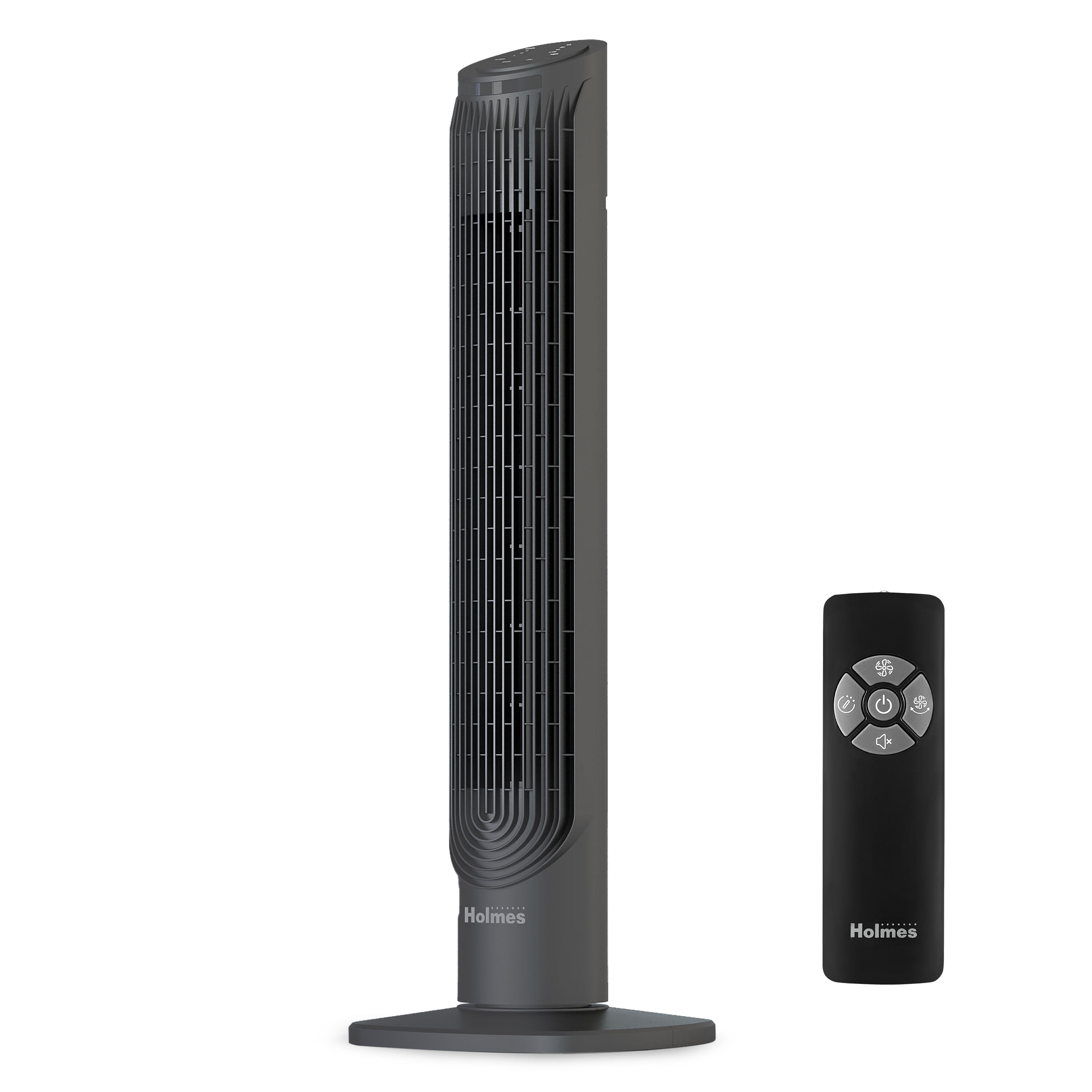 Holmes 36" CleanBreeze Oscillating Digital Tower Fan, Removable Blade, 6 Speeds, Remote Control, Black